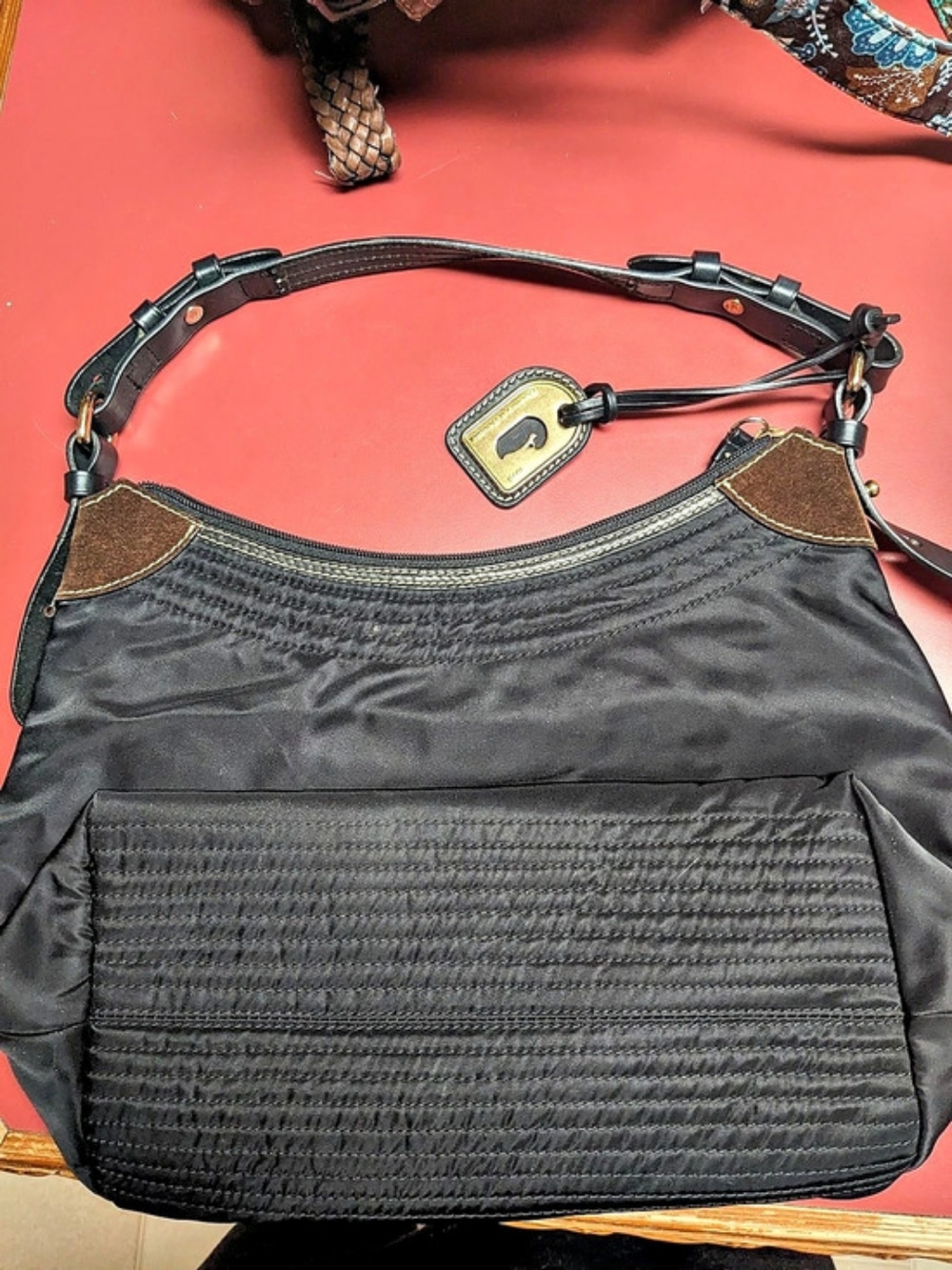 Dooney & Bourke Nylon Hobo Bag Shoulder Bag Black & Brown